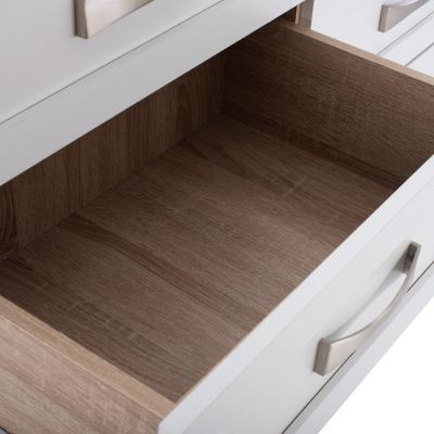 Скрин за спалня - чекмедже HM317.06 с 6 чекмеджета Sonama-бял 120x40x76см