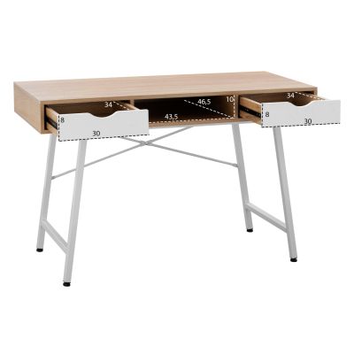 HM2128.01 бюро, сонома-бяло, 120x48x76,5