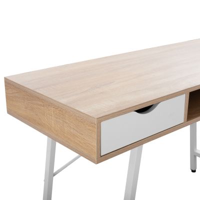 HM2128.01 бюро, сонома-бяло, 120x48x76,5