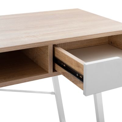 HM2128.01 бюро, сонома-бяло, 120x48x76,5