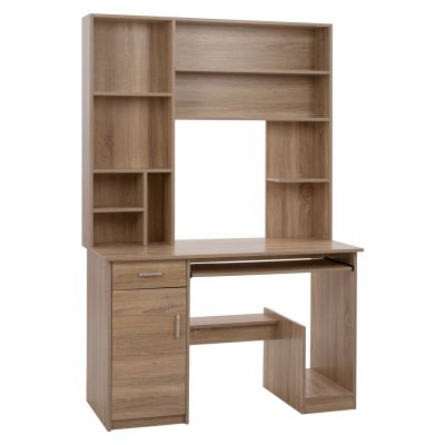 HM2032.02 бюро STATUS с библиотека-рафтове, SONOMA, 120x55x182