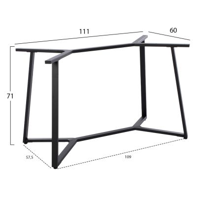 ΒΑΣΗ ΤΡΑΠΕΖΙΟΥ ΜΑΥΡΗ ΜΕΤΑΛΛΙΚΗ HM471.01 112Χ60Χ72 ек.