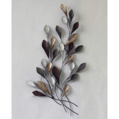 METAL WALL DECORATION HM7159 CHARCOAL GREY-GOLD 44x5x87cm