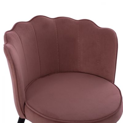 СРЕДНА ВИСОЧИНА ТАБУРЕТКА HM8736.02 КАДИФЕ ДЪСТИ РОЗОВА МЕТАЛНА РАМКА 50x50x90 см.