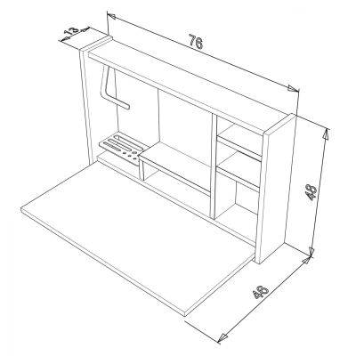ΝΤΟΥΛΑΠΙ ΜΠΑΝΙΟΥ ΜΕ ΚΑΘΡΕΠΤΗ CHAMELI HM9198 ΜΕΛΑΜΙΝΗ ΛΕΥΚΟ 76x46x48Y ек.