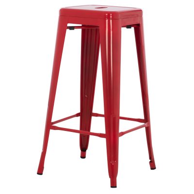 ΣΚΑΜΠΟ BAR ΜΕΤΑΛΛΙΚΟ MELITA ΣΕ ΚΟΚΚΙΝΟ HM8642.04 43x43x78 ек.
