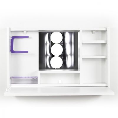 ΝΤΟΥΛΑΠΙ ΜΠΑΝΙΟΥ ΜΕ ΚΑΘΡΕΠΤΗ CHAMELI HM9198 ΜΕΛΑΜΙΝΗ ΛΕΥΚΟ 76x46x48Y ек.