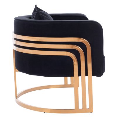 TIANA ARMCHAIR WITH GOLD METAL FRAME AND LOW BACK IN A SEMI-CIRCULAR ARRANGEMENT HM8738.04