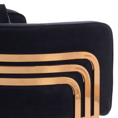 TIANA ARMCHAIR WITH GOLD METAL FRAME AND LOW BACK IN A SEMI-CIRCULAR ARRANGEMENT HM8738.04