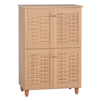 ШКАФ ЗА ОБУВКИ KABIRA HM2210.09 МЕЛАМИН С 4 ВРАТИ В ЦВЯТ ДЪБ 77x34x115Hcm.