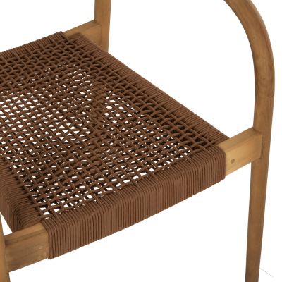 ARMCHAIR OSLO HM9636.01 TEAK WOOD IN NATURAL & BROWN ROPE 55x54x80Hcm.