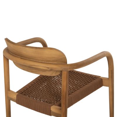 ARMCHAIR OSLO HM9636.01 TEAK WOOD IN NATURAL & BROWN ROPE 55x54x80Hcm.