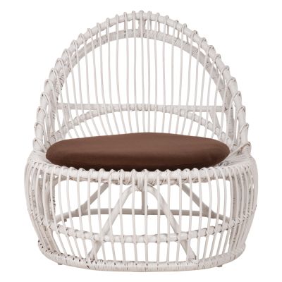 ARMCHAIR ENTROPY HM9840.02 RATTAN IN WHITE-BROWN CUSHION 80x97x85Hcm.