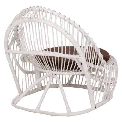 ARMCHAIR ENTROPY HM9840.02 RATTAN IN WHITE-BROWN CUSHION 80x97x85Hcm.