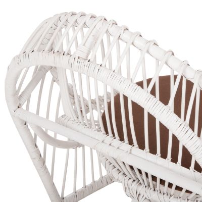 ARMCHAIR ENTROPY HM9840.02 RATTAN IN WHITE-BROWN CUSHION 80x97x85Hcm.