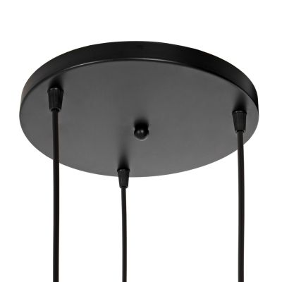 CEILING PENDANT LAMP HM4041 3-LIGHT BLACK METAL 25x22x123Hcm.
