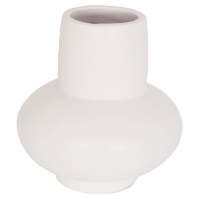 TABLE DECORATIVE VASE LEMA HM4664.02S TERRACOTA IN WHITE--Φ22x22Hcm.