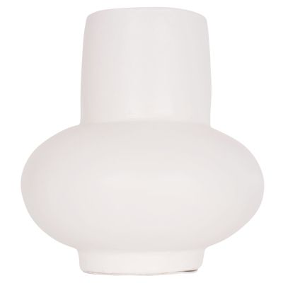 TABLE DECORATIVE VASE LEMA HM4664.02S TERRACOTA IN WHITE--Φ22x22Hcm.