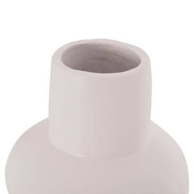 TABLE DECORATIVE VASE LEMA HM4664.02S TERRACOTA IN WHITE--Φ22x22Hcm.