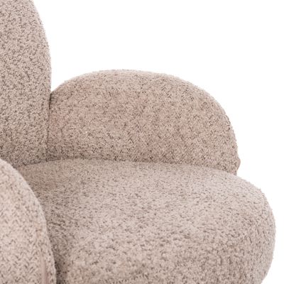 КРЕСЛО ВЪРТЕЩО WINON HM9778.03 БЕЖОВ ПЛАТ ОТ БУКЛЕ-ЧЕРНА МЕТАЛНА ОСНОВА 65x67x92Hcm.