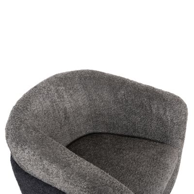 КРЕСЛО DOPER HM9590.01 МАТЕРИАЛ ОТ БУКЛЕ СИВО-АНТРАЦИТНО СИН 68x72x76Hcm.