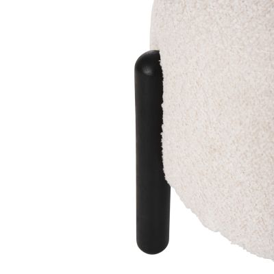 ТАБУРЕТКА КРЪГЛА EWAN HM9596.06 ЕКРЮ МАТЕРИЯ БУКЛЕ-ЧЕРНИ МЕТАЛНИ КРАКА Φ45x36Hсм.