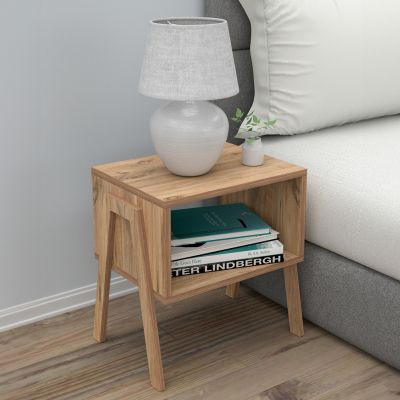 BEDSIDE STAND JAKE HM18182.04 MELAMINE IN NATURAL WOOD COLOR 48x35x49Hcm.