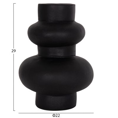 TABLE DECORATIVE VASE LEMA HM4664.01M TERRACOTA IN BLACK--Φ22x29Hcm.