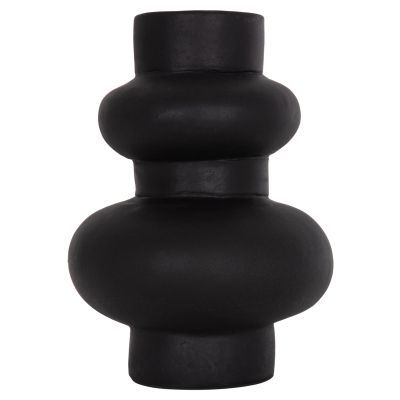 TABLE DECORATIVE VASE LEMA HM4664.01M TERRACOTA IN BLACK--Φ22x29Hcm.