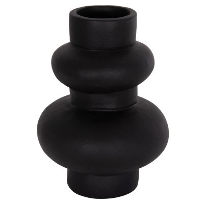 TABLE DECORATIVE VASE LEMA HM4664.01M TERRACOTA IN BLACK--Φ22x29Hcm.