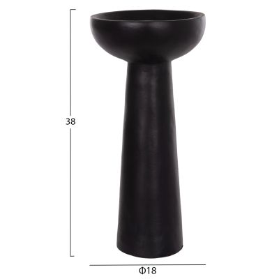TABLE DECORATIVE VASE LEKKAN HM4664.01L TERRACOTA IN BLACK--Φ18x38Hcm.