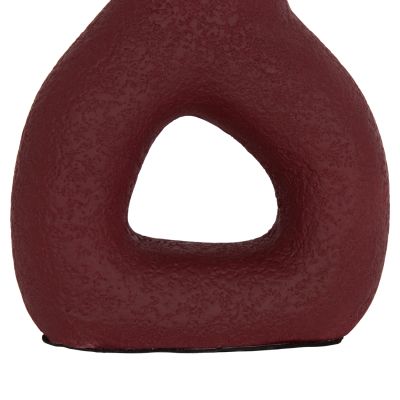 TABLE DECORATIVE VASE DECANT HM4667.06S TERRACOTA IN MAROON RED--17.5x6.5x17Hcm.
