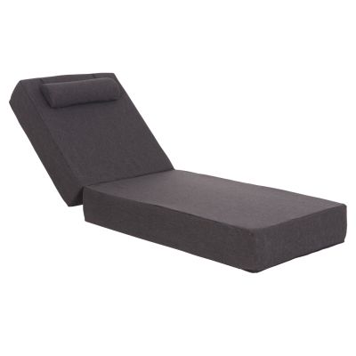 SUNLOUNGER CUSHION KIHEI HM21094.03 OLEFIN IN DARK GREY WITH FOAM FILLING 198x70x20Hcm.