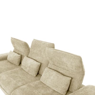 CORNER (LEFT) SOFA-BED CONVERT HM3268.01L ECRU FABRIC 283x188x100Hcm.