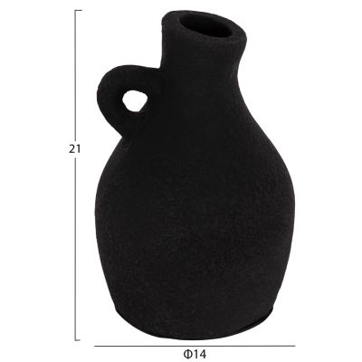 TABLE DECORATIVE VASE DECANT HM4667.01L TERRACOTA IN BLACK--Φ14x21Hcm.