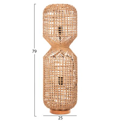 ПОДОВА ЛАМПА HM4359 МЕТАЛНО-ХАРТИЕНО ВЪЖЕ В КАФЯВО- 2 КРУШКИ Φ25x78.5Hcm.