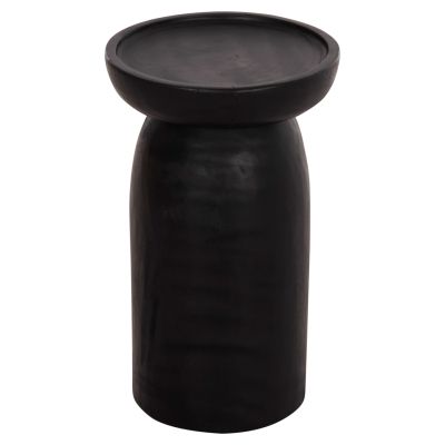 SIDE TABLE LOKI HM9899.12 SOLID SUAR WOOD IN BLACK Φ30x50Hcm.