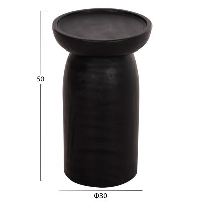SIDE TABLE LOKI HM9899.12 SOLID SUAR WOOD IN BLACK Φ30x50Hcm.