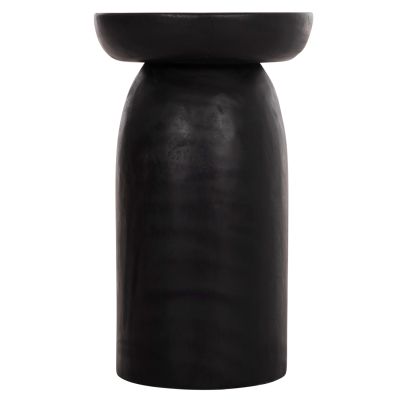 SIDE TABLE LOKI HM9899.12 SOLID SUAR WOOD IN BLACK Φ30x50Hcm.