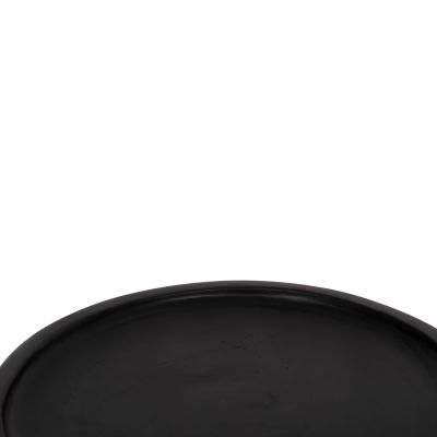 SIDE TABLE LOKI HM9899.12 SOLID SUAR WOOD IN BLACK Φ30x50Hcm.