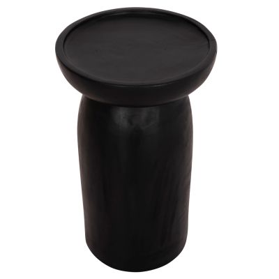 SIDE TABLE LOKI HM9899.12 SOLID SUAR WOOD IN BLACK Φ30x50Hcm.