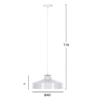 CEILING PENDANT LAMP HM4159.02 WHITE METAL CAP Φ40x116Hcm.