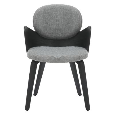 DINING ARMCHAIR DARNELL HM9974.02 PLYWOOD IN BLACK COLOR-GREY FABRIC 56x56x83Hcm.