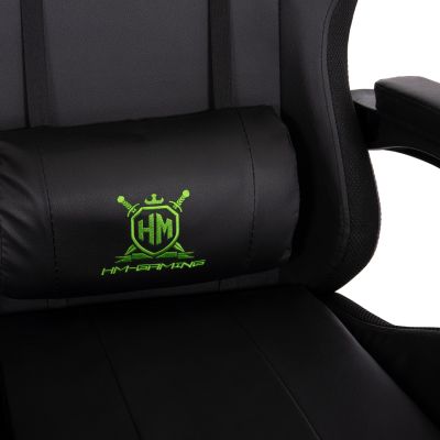 GAMING ARMCHAIR DARREN HM1203.03 BLACK-GREEN PVC 58.5x100x120Hcm.