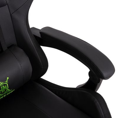 GAMING ARMCHAIR DARREN HM1203.03 BLACK-GREEN PVC 58.5x100x120Hcm.