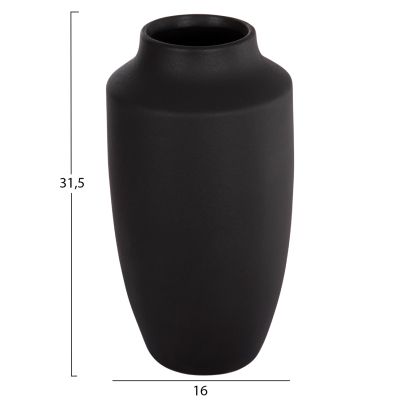 CERAMIC TABLE DECOR "GALAD" HM4588.02 BLACK MATTE Φ16x32Hcm.