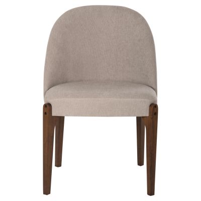DINING CHAIR RAMMER HM9744.02 RUBBERWOOD IN WALNUT-ECRU FABRIC 57x55x86Hcm.