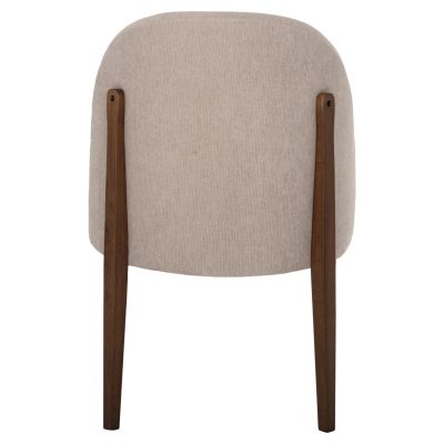 DINING CHAIR RAMMER HM9744.02 RUBBERWOOD IN WALNUT-ECRU FABRIC 57x55x86Hcm.