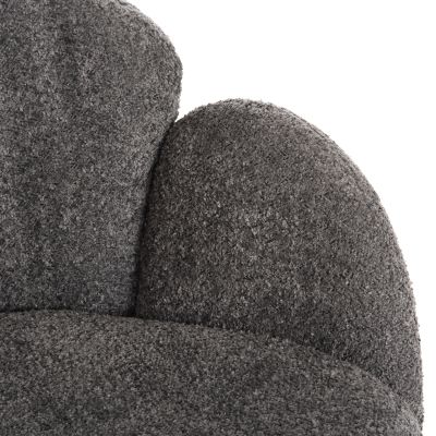 КРЕСЛО HARNIS HM9603.01 СИВО БУКЛЕ-ЧЕРНА МЕТАЛНА ОСНОВА 59,5x64x77Hcm.