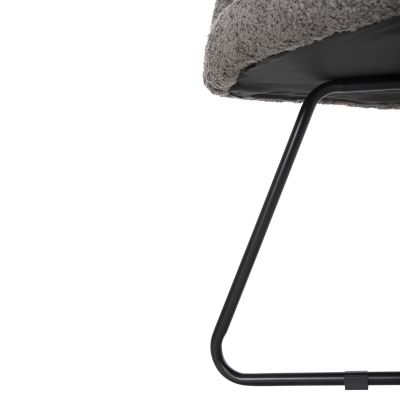 КРЕСЛО HARNIS HM9603.01 СИВО БУКЛЕ-ЧЕРНА МЕТАЛНА ОСНОВА 59,5x64x77Hcm.